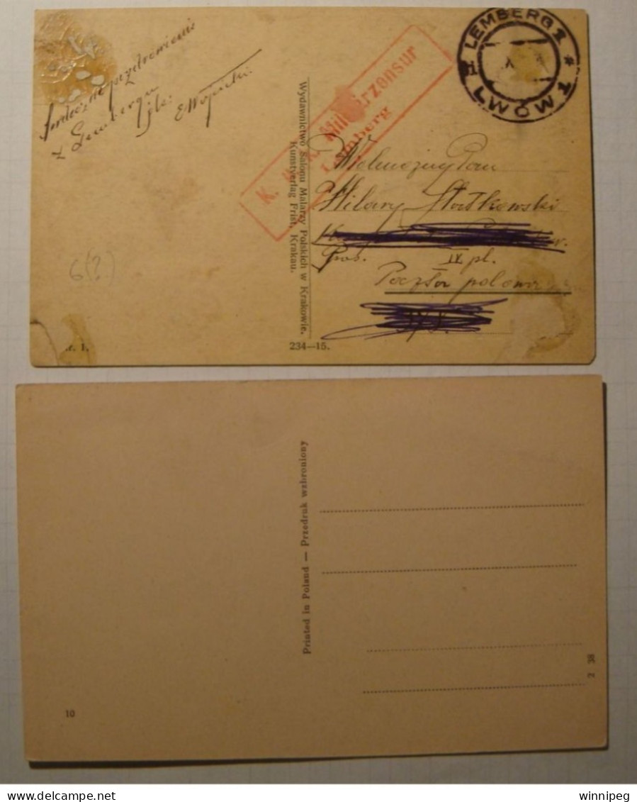 Lwow.Lemberg.3 Pc's.Kopiec Unii Lubelskiej.1909.To Jesuit Rektor Michal Barglewski,Ul.Akademicka.Muzeum.Poland.Ukraine. - Ukraine