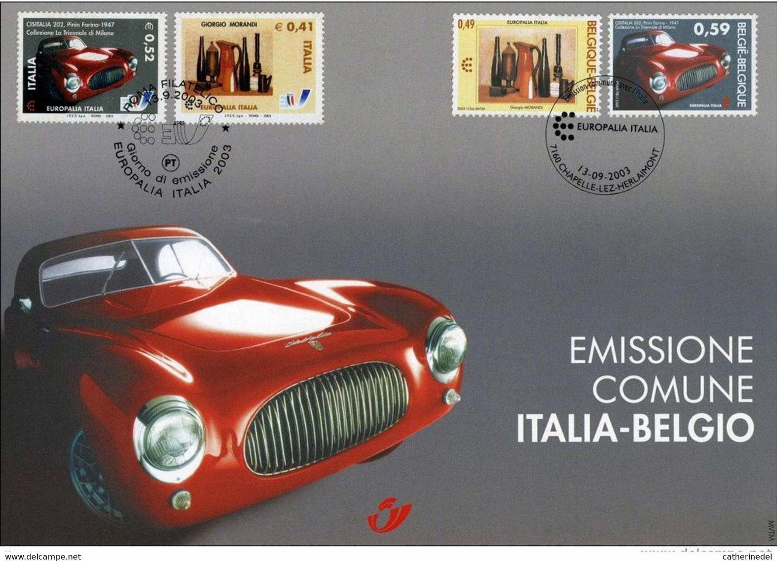 Année 2003 : Carte Souvenir 3205HK - Europalia Italie - Souvenir Cards - Joint Issues [HK]