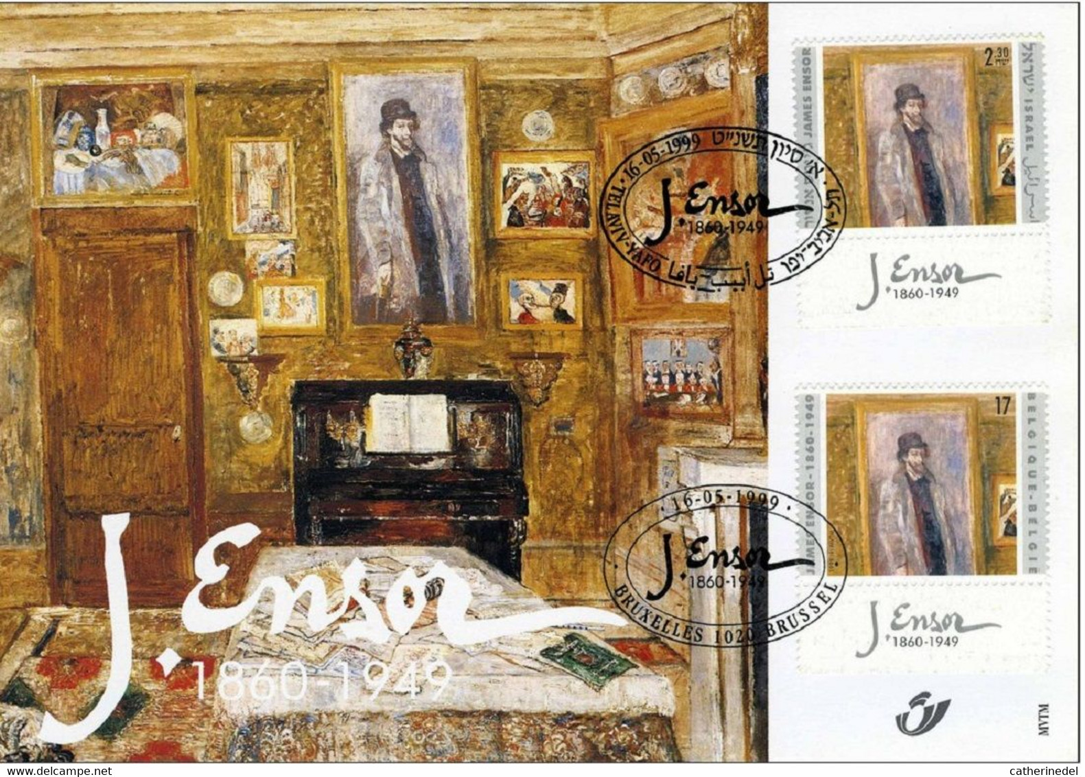 Année 1999 : Carte Souvenir 2822HK - James Ensor - Souvenir Cards - Joint Issues [HK]