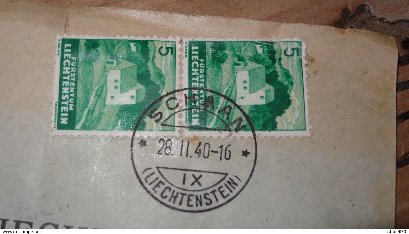 Enveloppe LIECHTEINSTEIN , Vaduz 1940  ............ Boite1 .............. 240424-277 - Briefe U. Dokumente