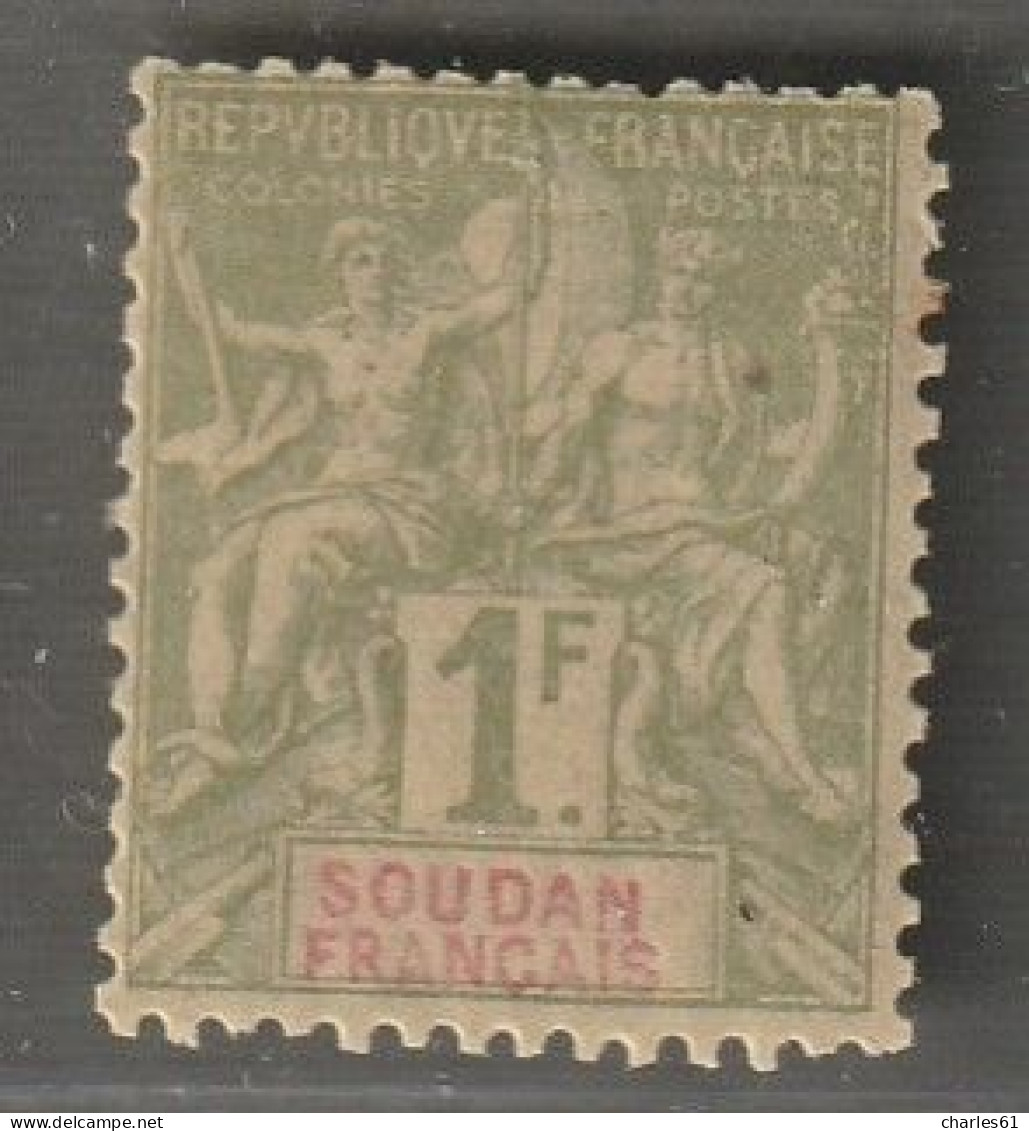 SOUDAN - N°15 ** (1894) 1f Olive - Unused Stamps