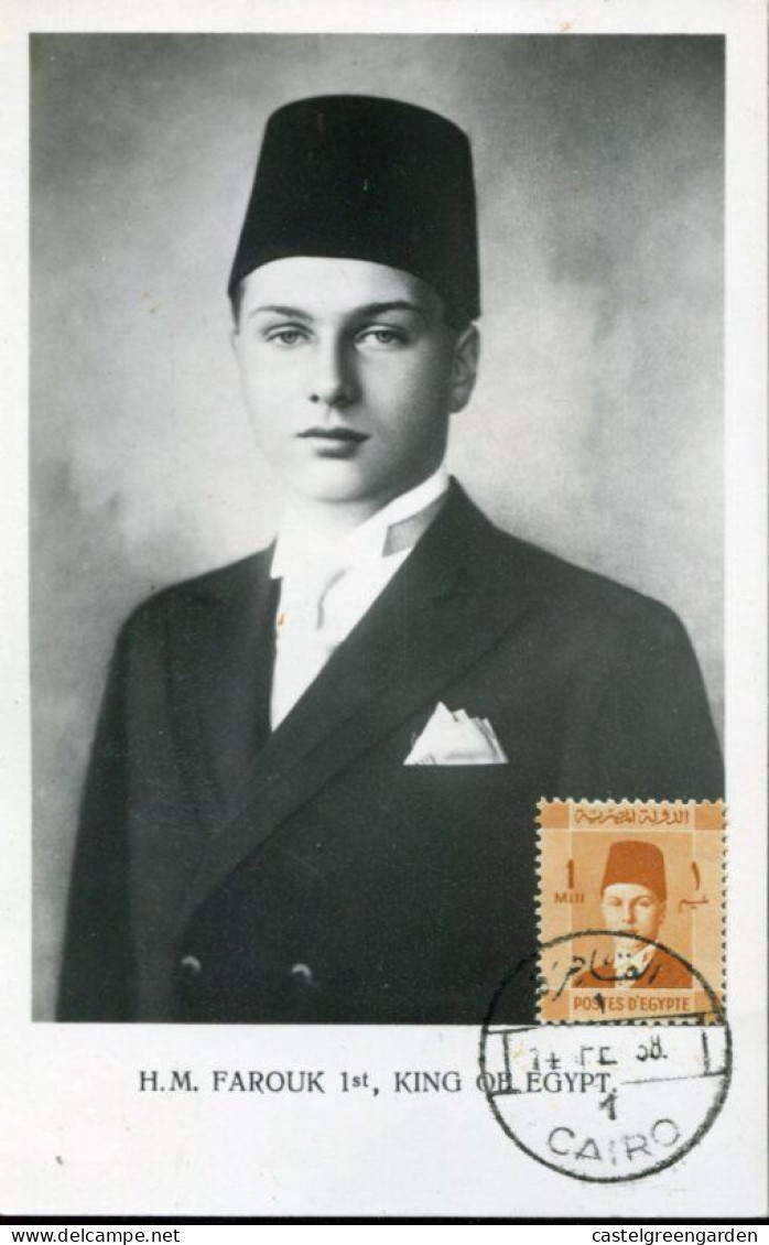 X0328 Egypt, Maximum Card 1938 The King Farouk - Briefe U. Dokumente
