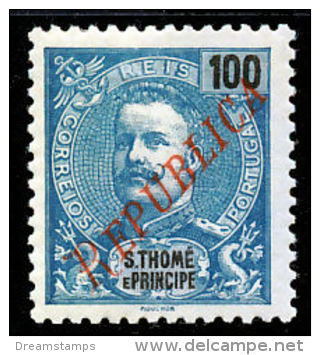 !										■■■■■ds■■ St.Thomas 1920 AF#236* Local Overprint Mouchon 100 Réis (x3761) - St. Thomas & Prince