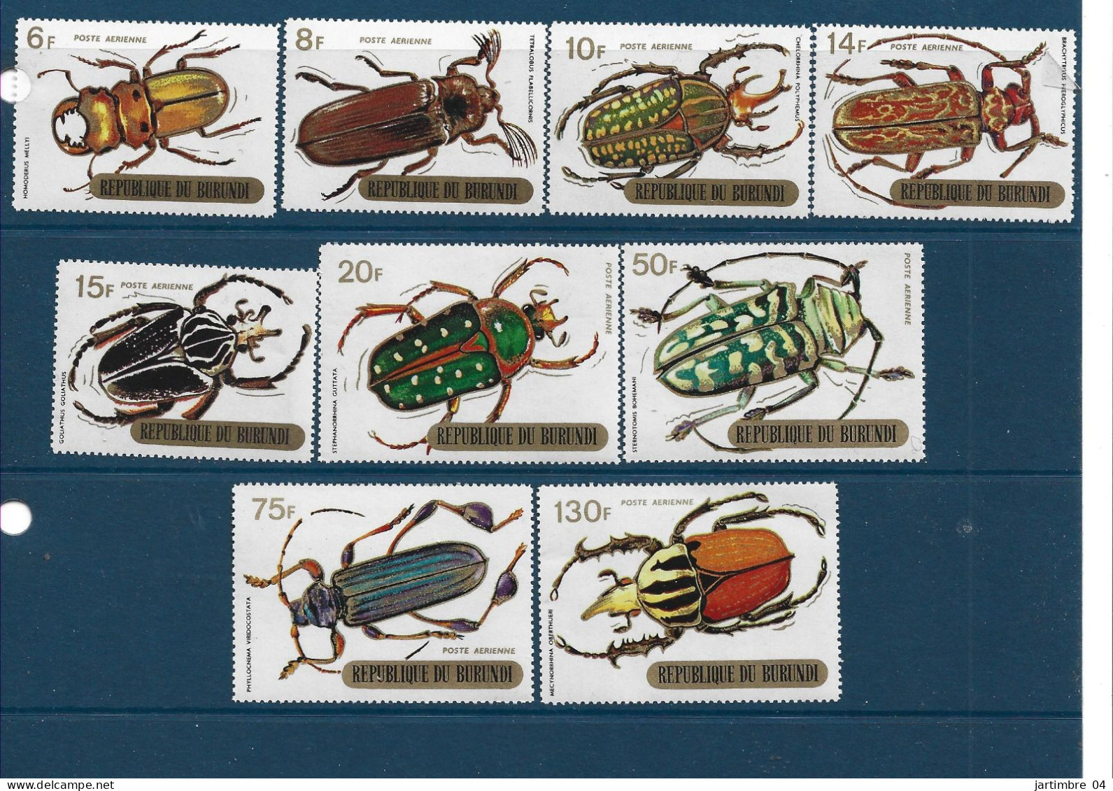 1970 BURUNDI 350-62C + PA 120-28** Insectes, Série Complète , Côte 80.00 - Ungebraucht