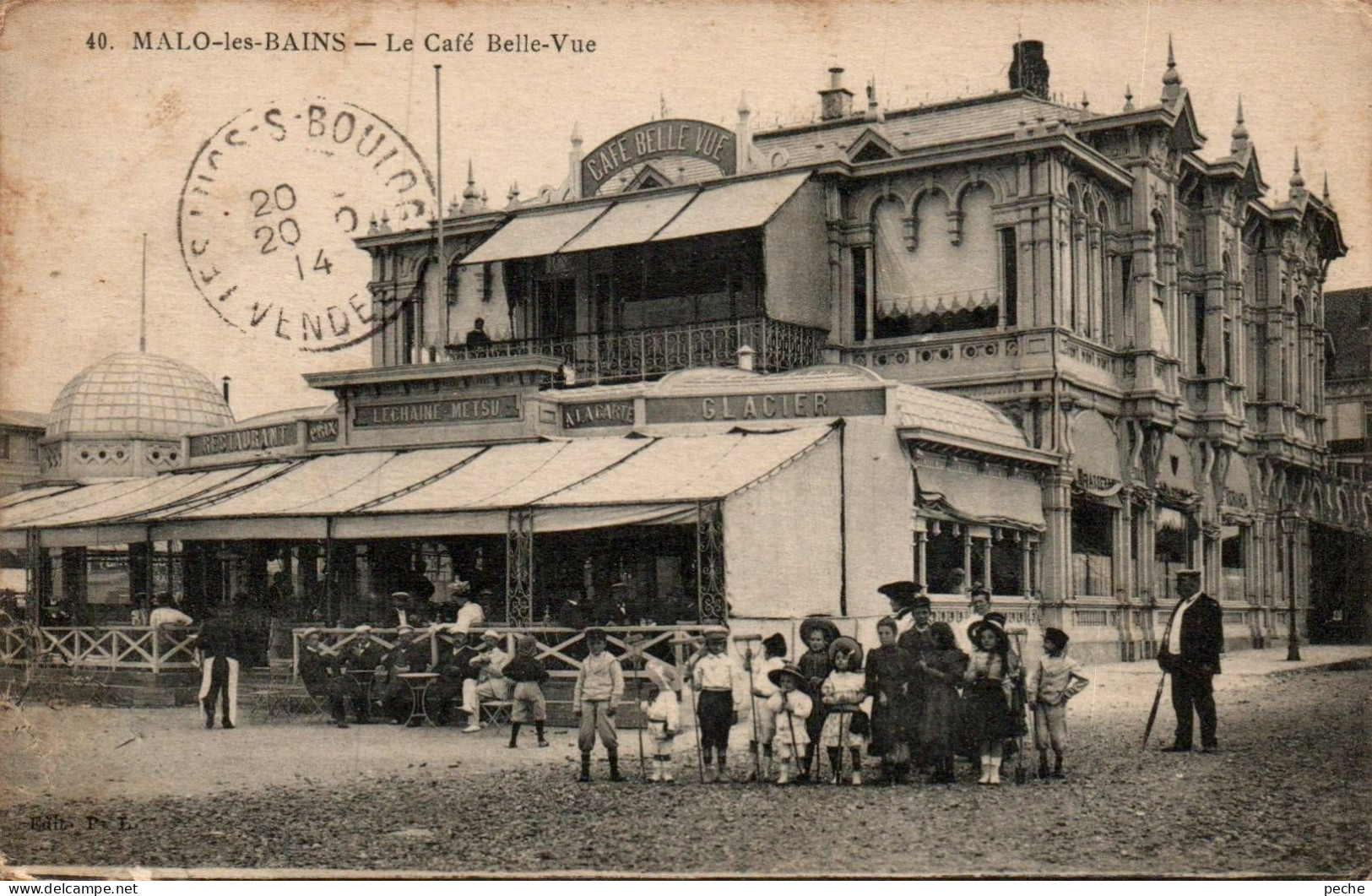 N°1624 W -cpa Malo Les Bains - Le Café Belle-vue- - Malo Les Bains