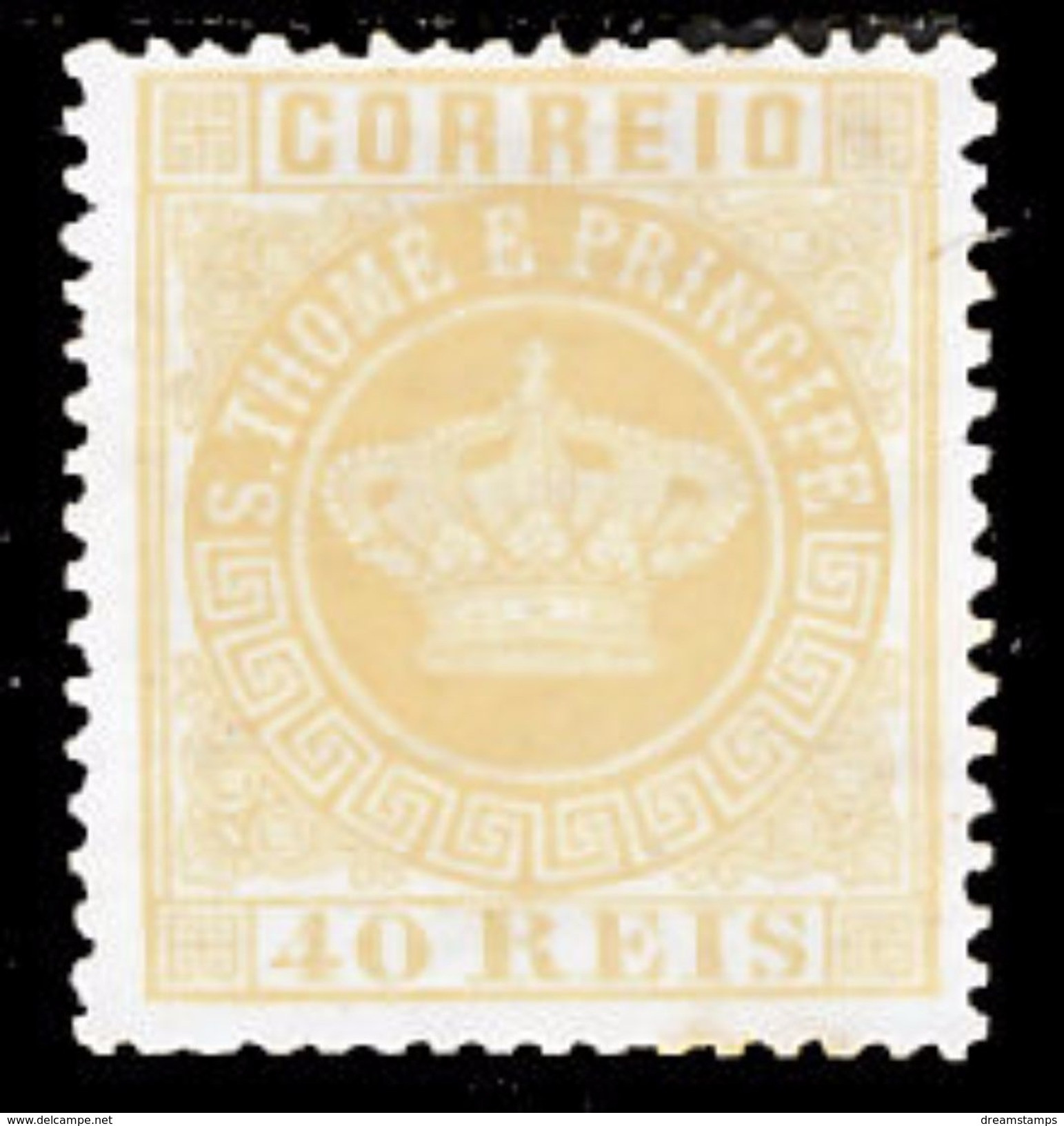 !										■■■■■ds■■ St.Thomas 1885 Reprint AF#13(*) Crown 40 Réis (x1499) - St. Thomas & Prince