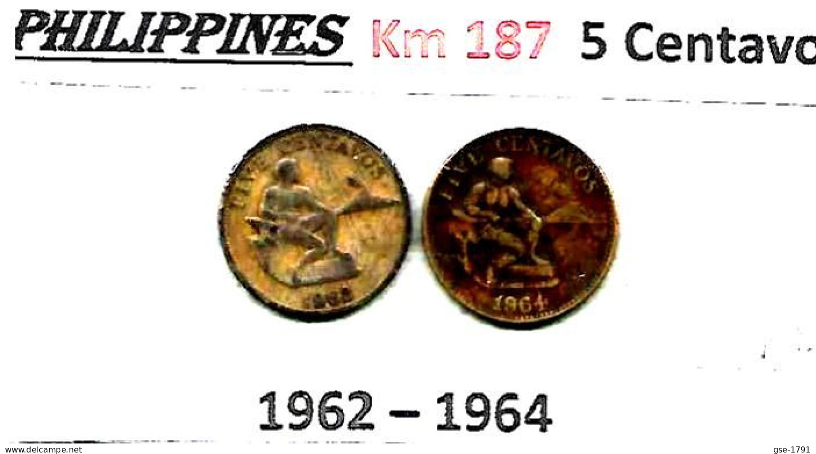 PHILIPPINES Républic Décimal, Petites Monnaies, Hammer ,5 Centavos - Filippijnen