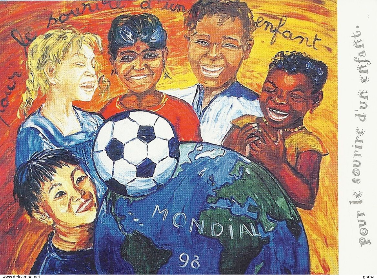 * Lot De 4 CPM éditées Par Le SPF - Coupe Du Monde 98 - Dédicaces Y. Djorkaeff, M. Dessailly, A. Giresse, J.P. Papin - Fussball