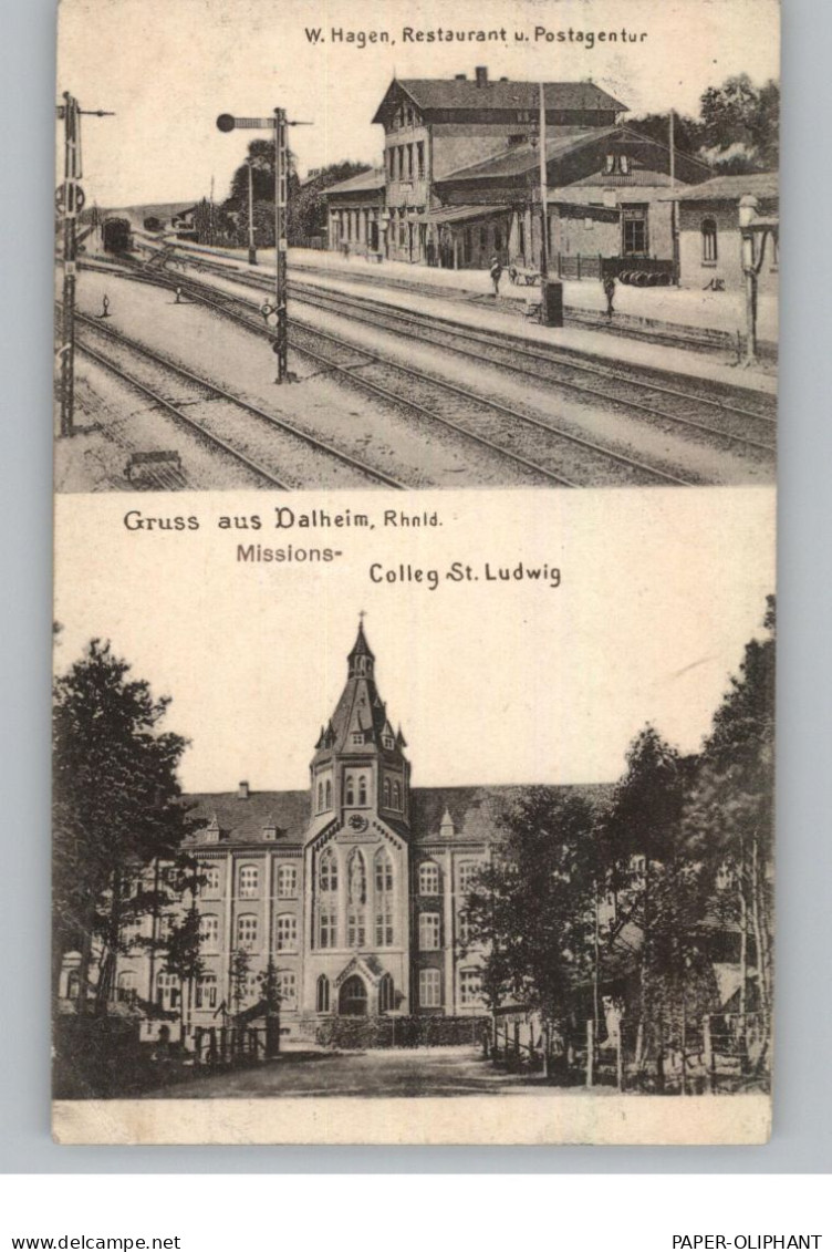 5144 WEGBERG - DALHEIM, Bahnhof, Missions Kolleg St. Ludwig, 1908, Eckdruckstelle - Wegberg