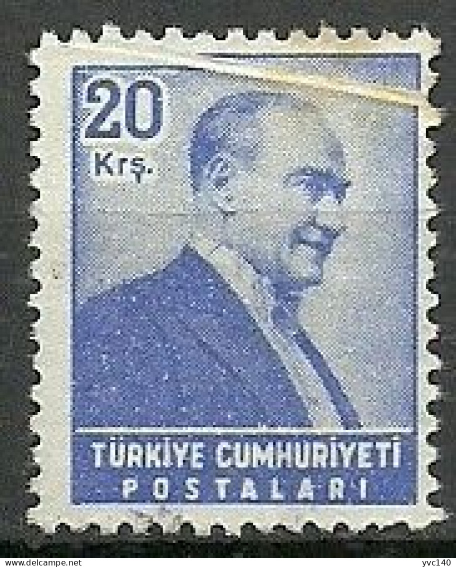 Turkey; 1955 Regular Stamp 20 K. "Pleat" ERROR - Usati