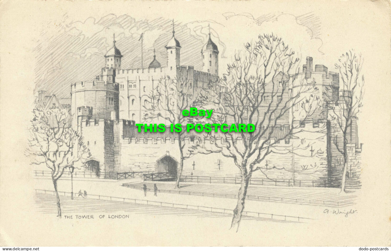 R588415 Tower Of London. Wright. W. Barton. Pencil Sketch. 1947 - Otros & Sin Clasificación