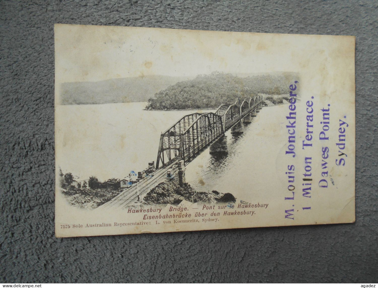 Cpa Australie Pont Sur Le Hawkesbury Bridge 1901 - Sydney