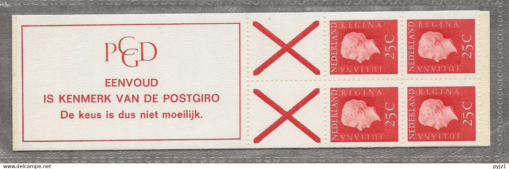 1969  MNH PB 9fF Nederland Postfris** - Postzegelboekjes En Roltandingzegels