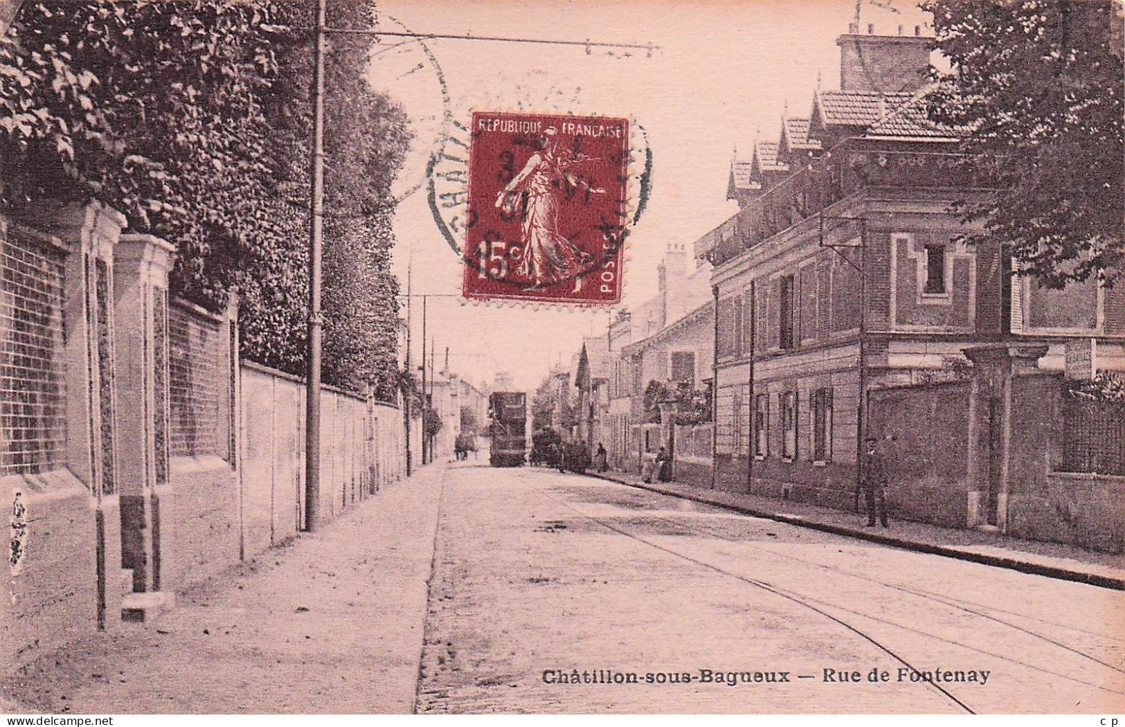 Chatillon Sous Bagneux - Rue De Fontenay - Tramway -  CPA °J - Châtillon