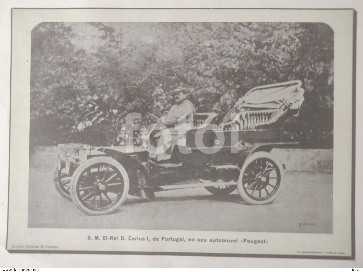 1905 PEUGEOT 18 CV REI DOM CARLOS PORTUGAL ORIGINAL SUPPLEMENT OF TIRO E SPORT MAGAZINE - Other & Unclassified