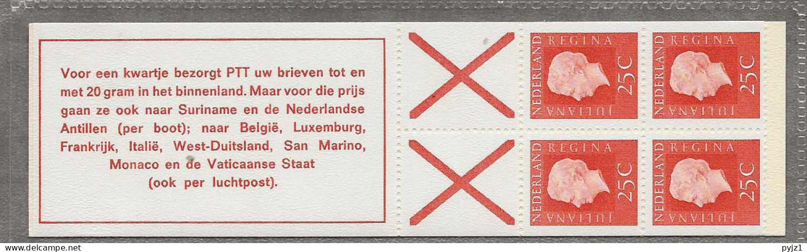 1969  MNH PB 9g Nederland Postfris** - Postzegelboekjes En Roltandingzegels