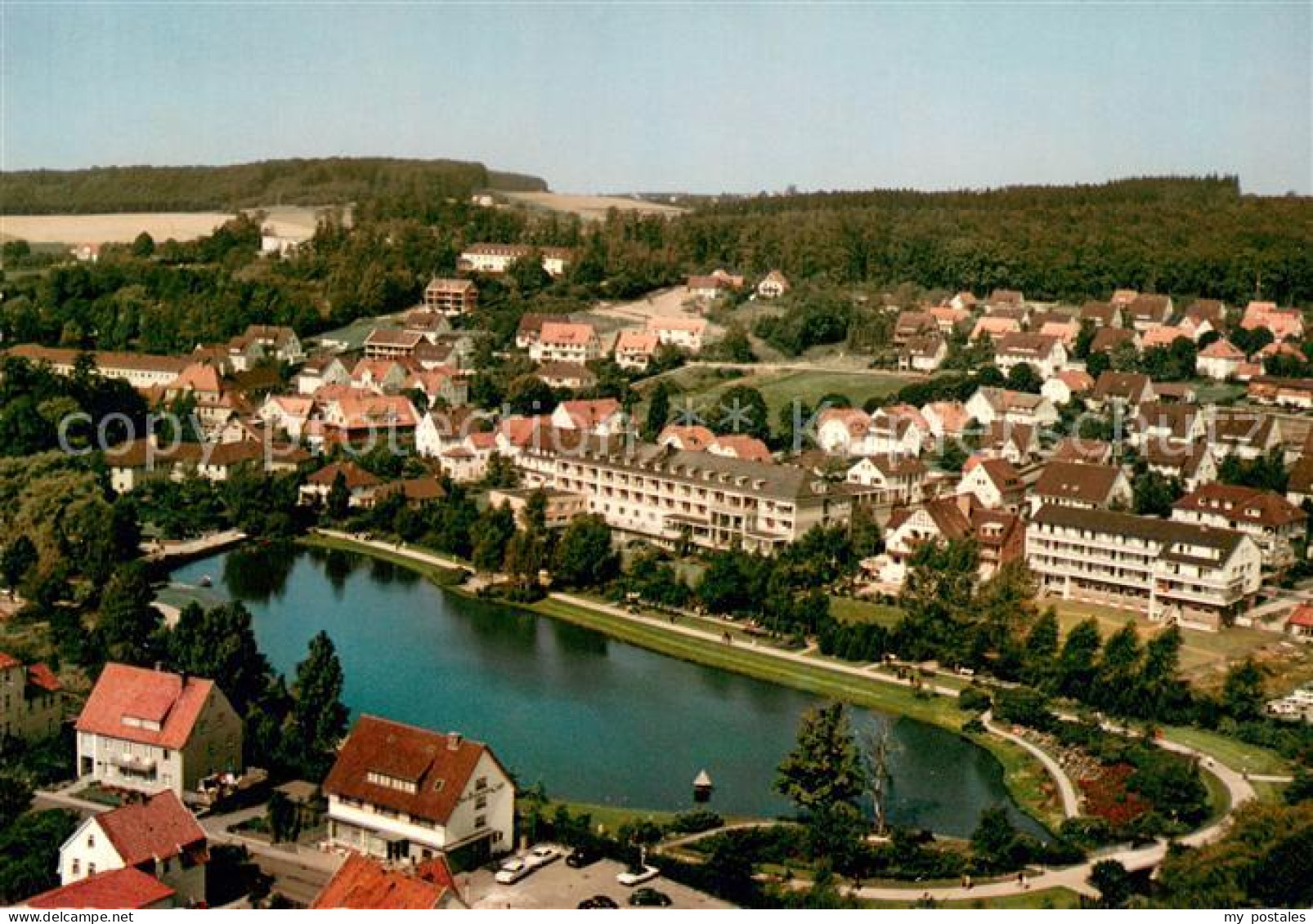 73634929 Bad Meinberg Fliegeraufnahme Mit Kurparksee Bad Meinberg - Bad Meinberg