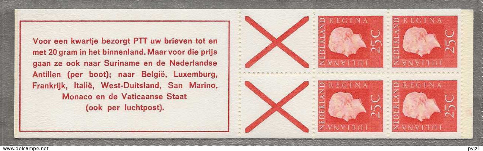 1969  MNH PB 9gF Nederland Postfris** - Booklets & Coils