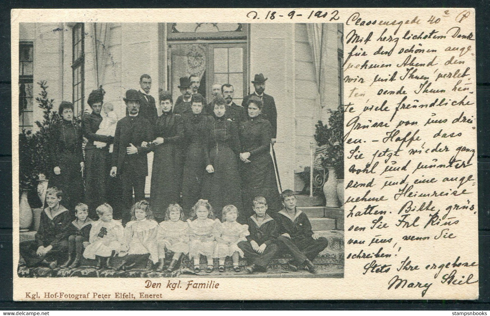1902 Denmark Royal Family Postcard Copenhagen - Dresden Germany - Briefe U. Dokumente