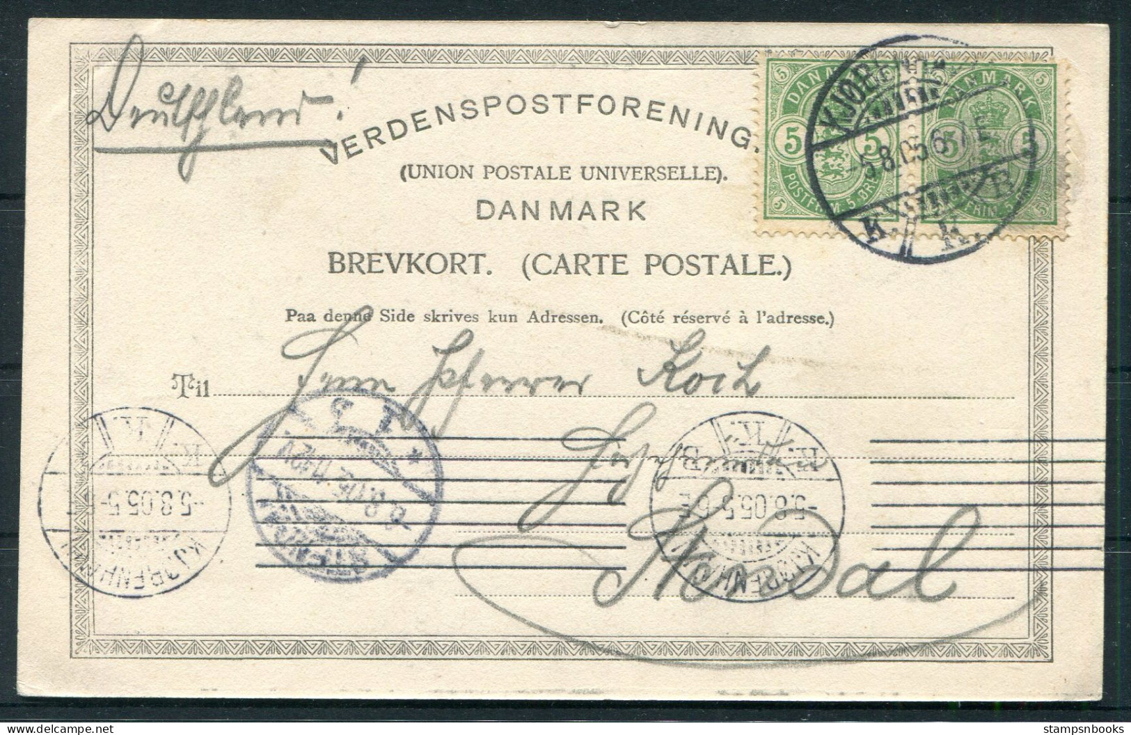 1905 Denmark Copenhagen Raadhuset Townhall Postcard - Stendal  - Brieven En Documenten