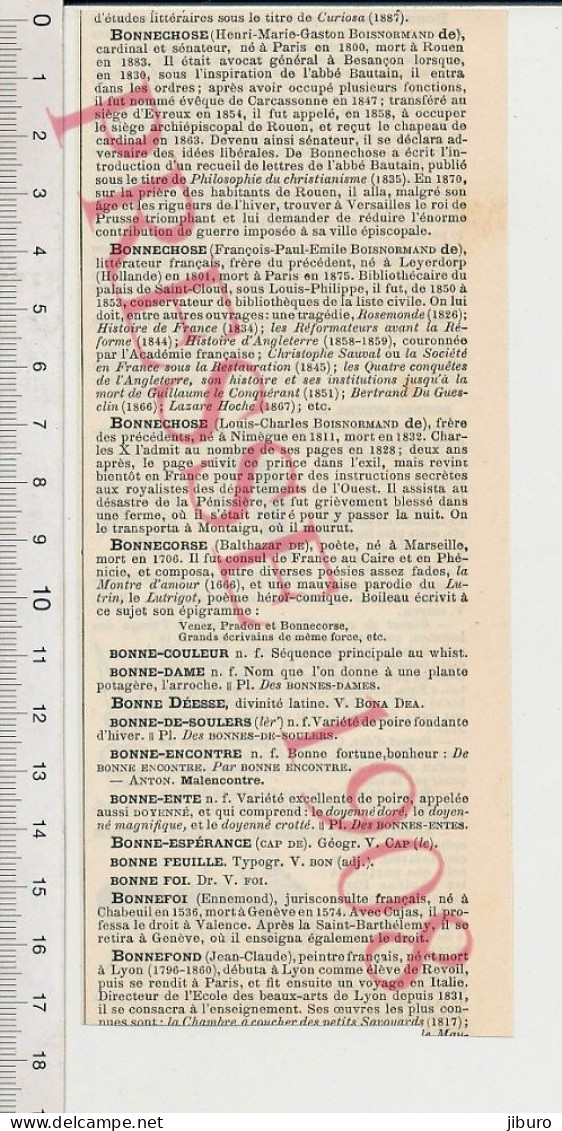 Doc 1908 Bonnet De Nourrice De Police Armée Française Bonnet D'âne + Bonnechose Bonnecorse Joseph Bonnemère - Sonstige & Ohne Zuordnung