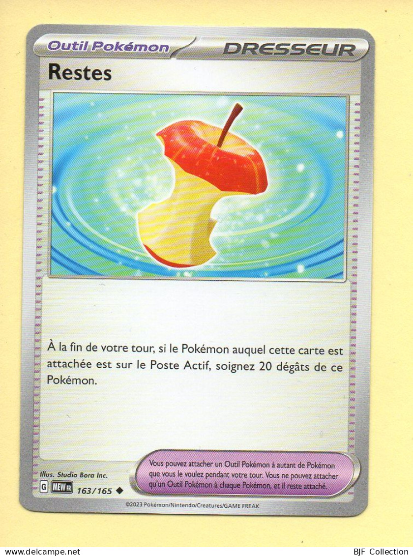 Pokémon N° 163/165 – Dresseur / Outil – Reste / Ecarlate Et Violet – 151 (Peu Commune) - Scarlet & Violet