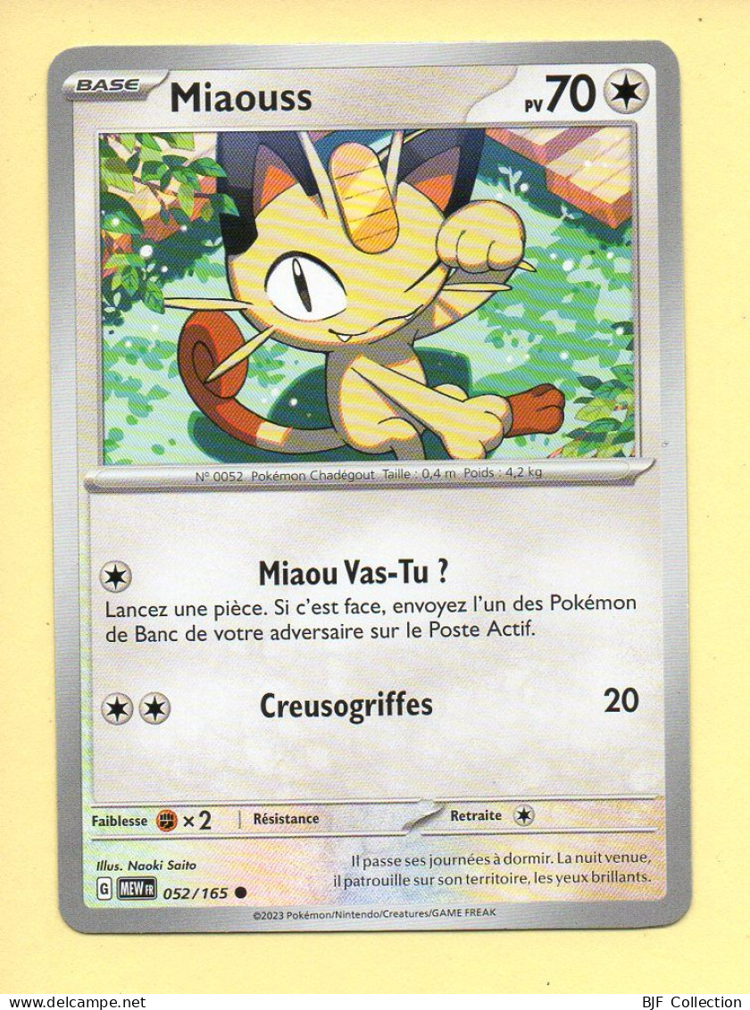 Pokémon N° 052/165 – MIAOUSS / Ecarlate Et Violet – 151 (commune) - Ecarlate & Violet