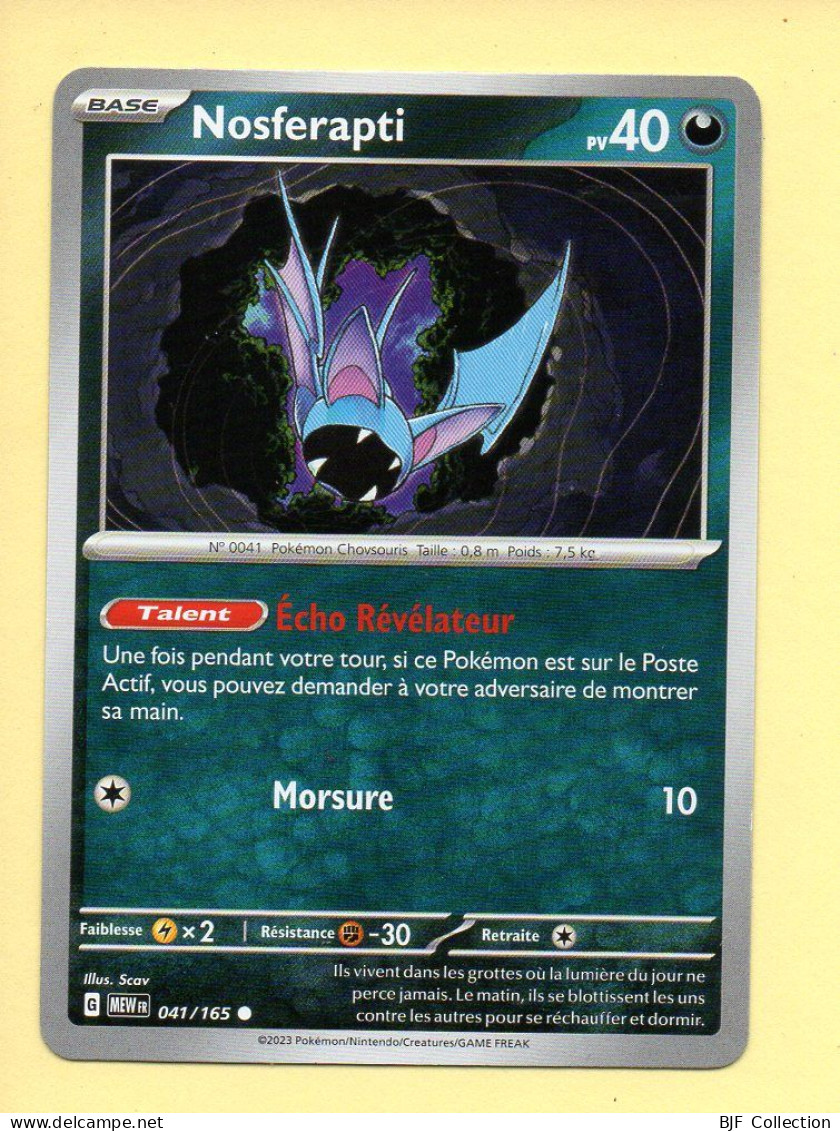 Pokémon N° 041/165 – NOSFERAPTI / Ecarlate Et Violet – 151 (commune) - Scarlet & Violet