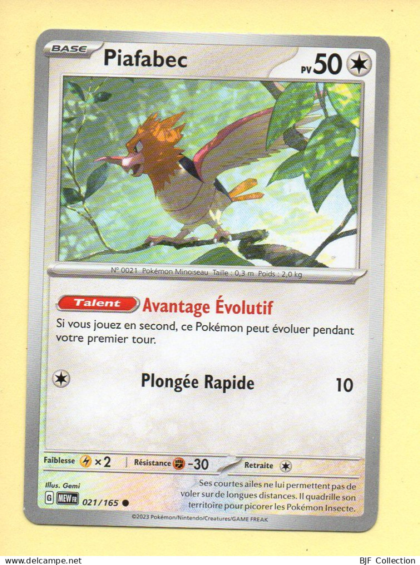 Pokémon N° 021/165 – PIAFABEC / Ecarlate Et Violet – 151 (commune) - Scarlet & Violet