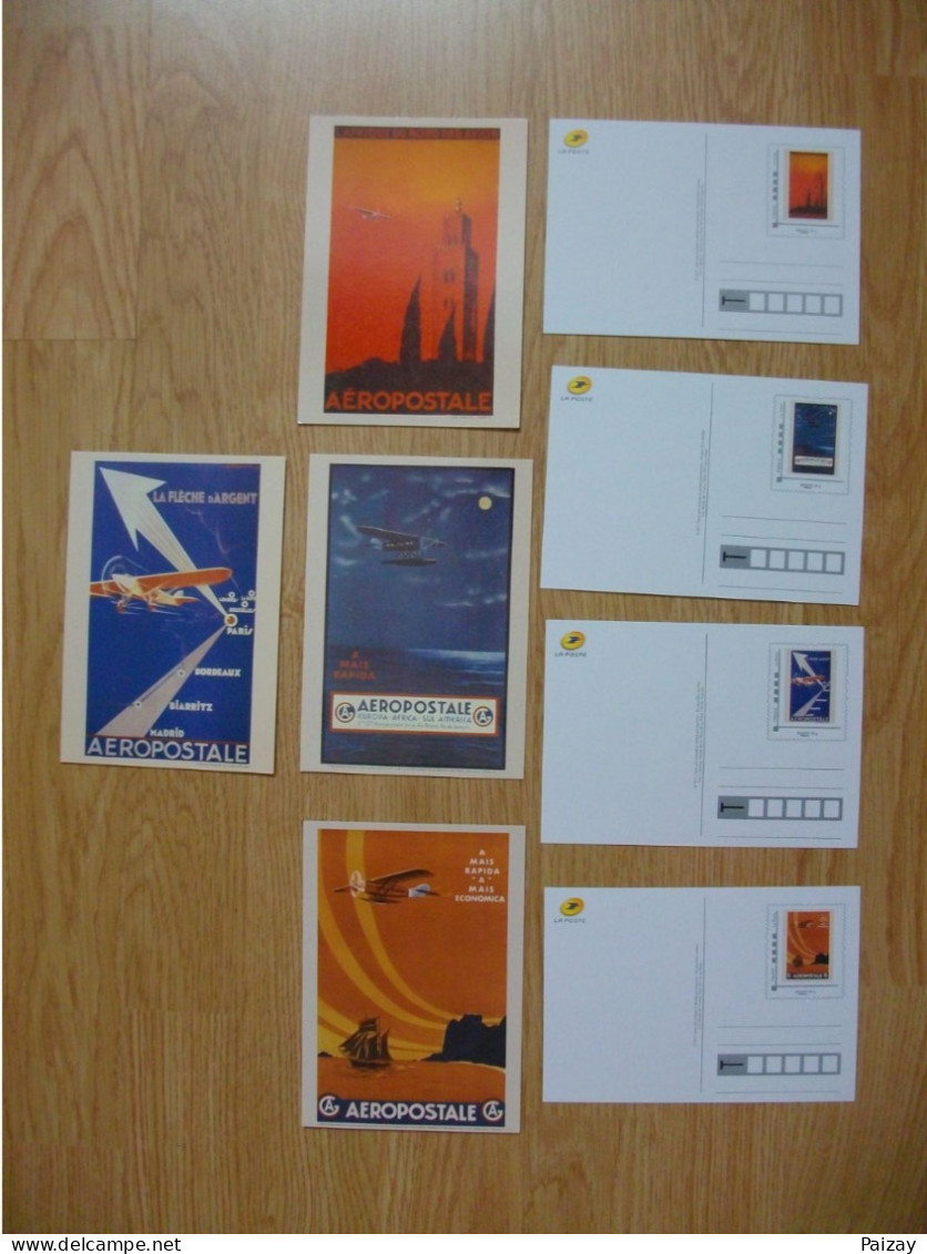 4 Carte Prêt à Poster Carte Pré Timbrées Validité Permanente Aéropostale Flèche Argent Afrique Du Nord America  2017 - Cartoline-lettere