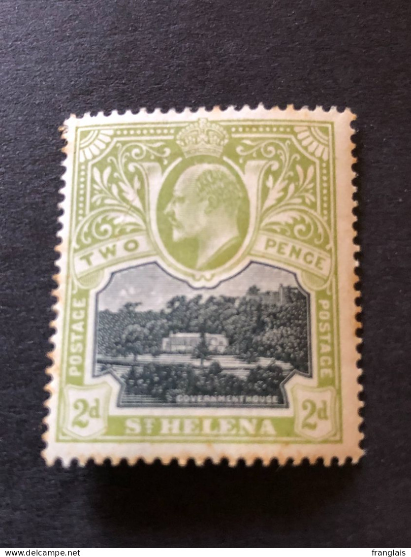 SAINT HELENA  2d Black And Green MH* See Scan For Foxing On Gum - Saint Helena Island