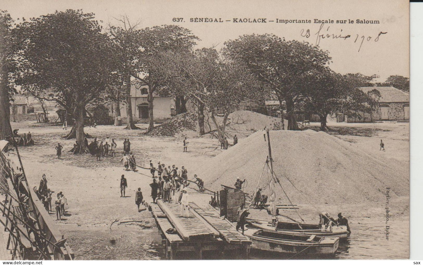 2418-248 Av 1905 N°637 Kaolack Escale Sur Le Saloum Fortier Photo Dakar   Retrait 19-05 - Senegal