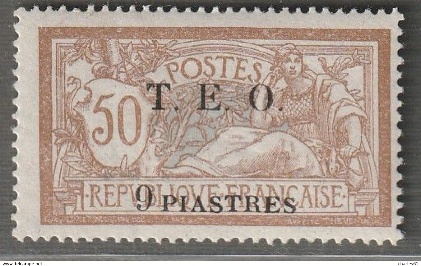 SYRIE - N°9 * (1919) 9pi Sur 50c Brun Et Gris - Unused Stamps
