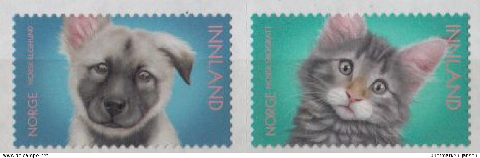 Norwegen Mi.Nr. 2008-2009 Haustiere: Eichhund, Waldkatze (2 Werte) - Nuevos