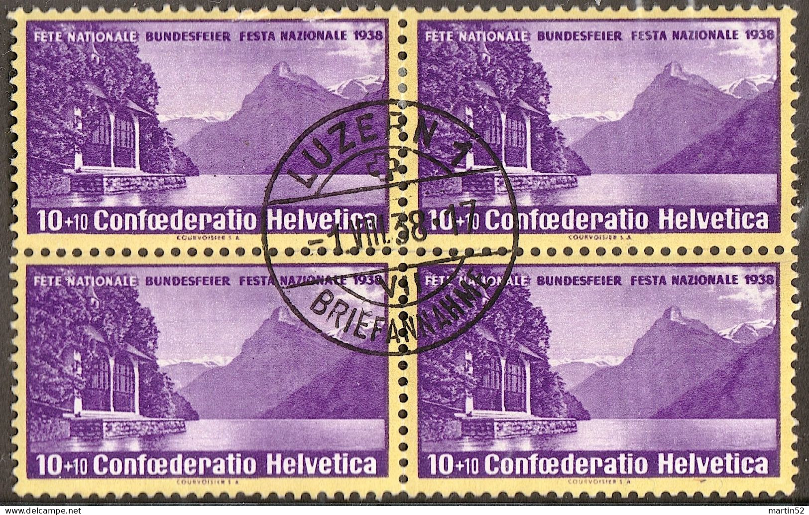 Schweiz Suisse 1938: ERSTE Pro Patria  Zu WII 1 Mi 326 Yv 311 Mit Bundesfeier-⊙ LUZERN 1.VIII.38 (Zu CHF 28.00) - Used Stamps