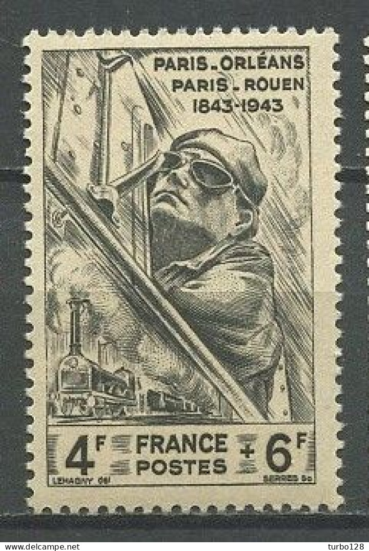 FRANCE 1944 N° 618 ** Neuf MNH Superbe C 2 € Chemin De Fer Paris-Orléans Rouen Trains Mécanicien Transports - Unused Stamps