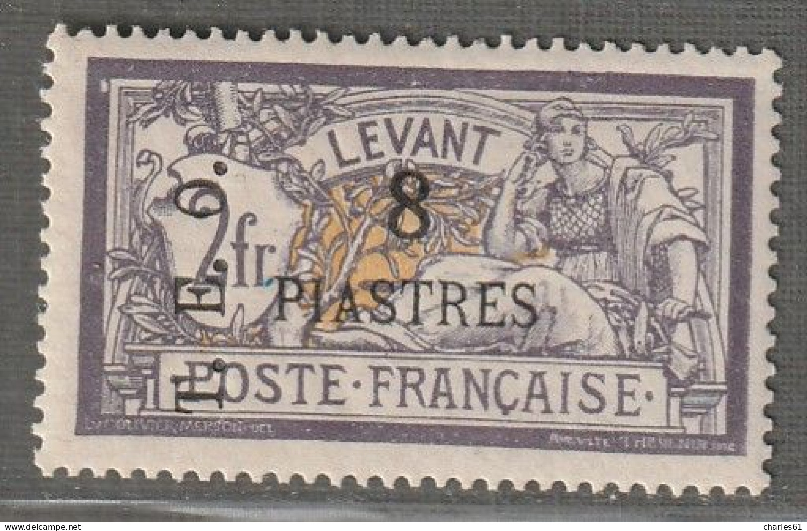 SYRIE - N°19 ** (1919) 8pi Sur 2f Violet Et Jaune - Unused Stamps