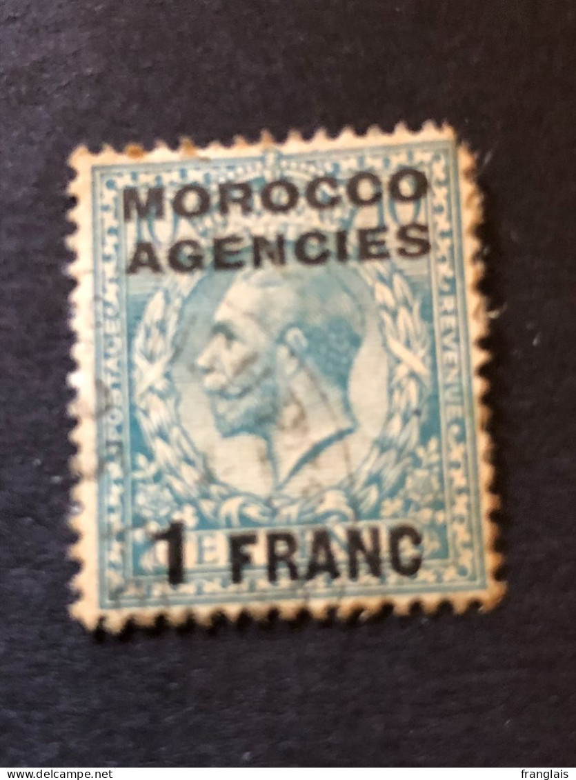 MOROCCO AGENCIES  SG 199  1f On 10d Turquoise, Note Pulled Perf - Morocco Agencies / Tangier (...-1958)