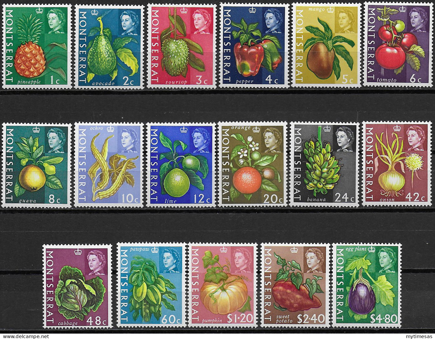 1965 Montserrat Vegetables And Plants 17v. MNH SG N. 160/76 - Otros & Sin Clasificación