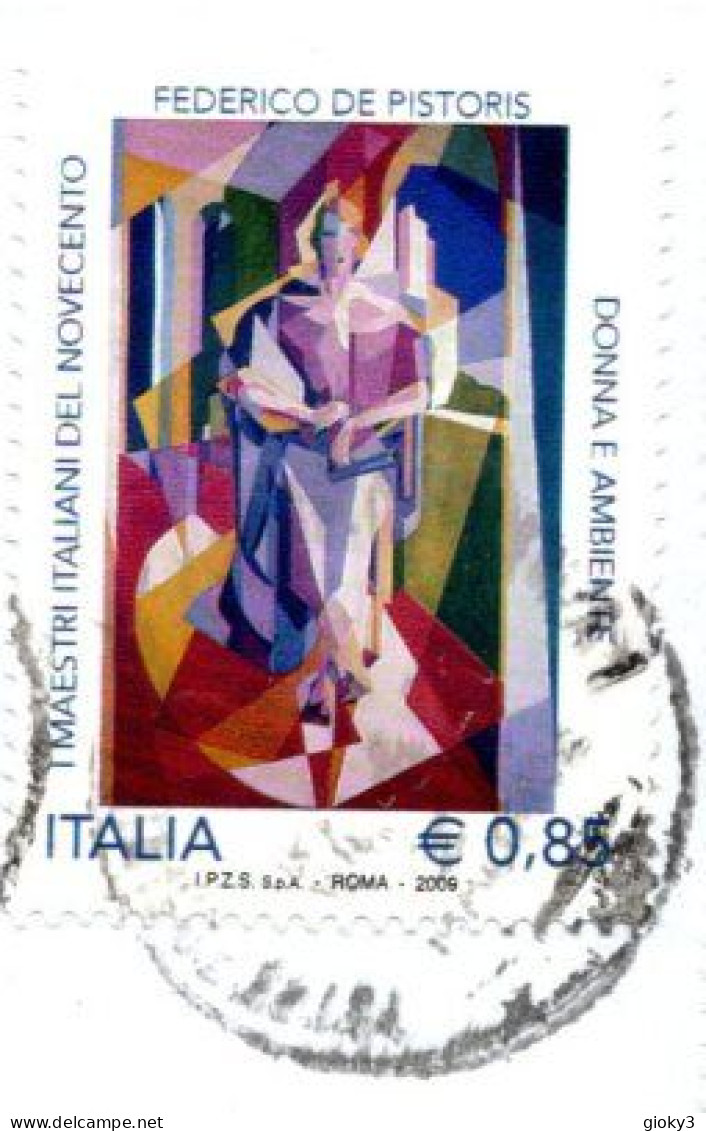 *ITALIA  STORIA POSTALE FRAMMENTO CON 2009 DE PISTORIS 0,85 - 2001-10: Usati