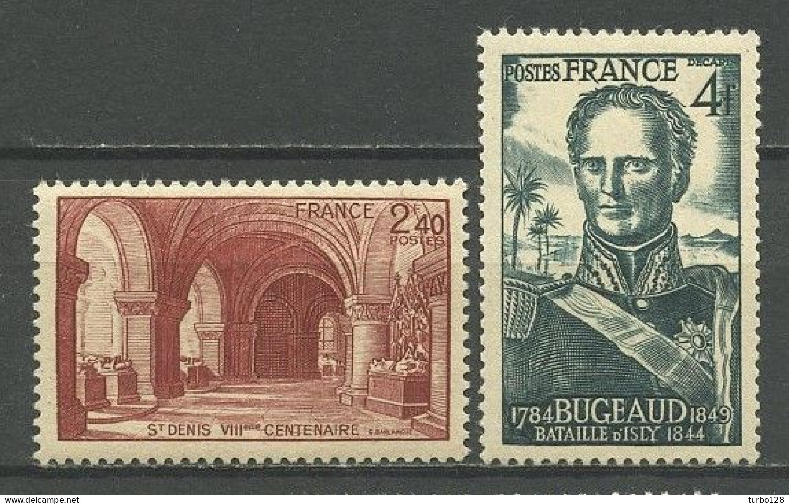 FRANCE 1944 N° 661/662 ** Neufs MNH Superbes C 0.80 € Basilique De SAint-Denis Maréchal Bugeaud Bataille De L'Isly - Neufs