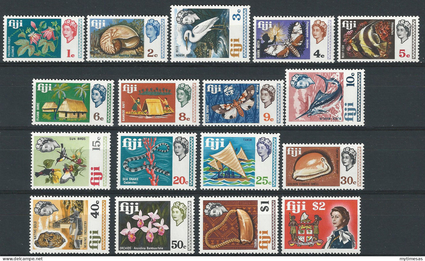 1969 Fiji New Currency 17v. MNH SG N. 391/407 - Other & Unclassified