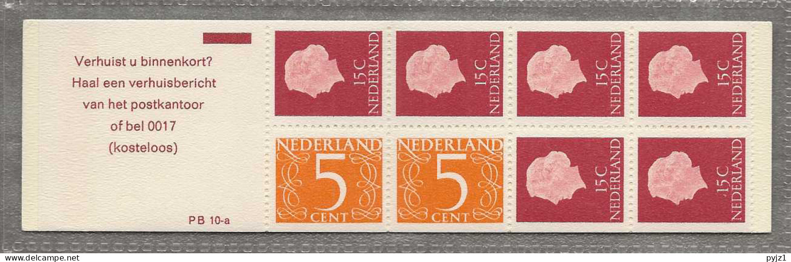 1971 MNH Nederland NVPH PB 10aF - Carnets Et Roulettes