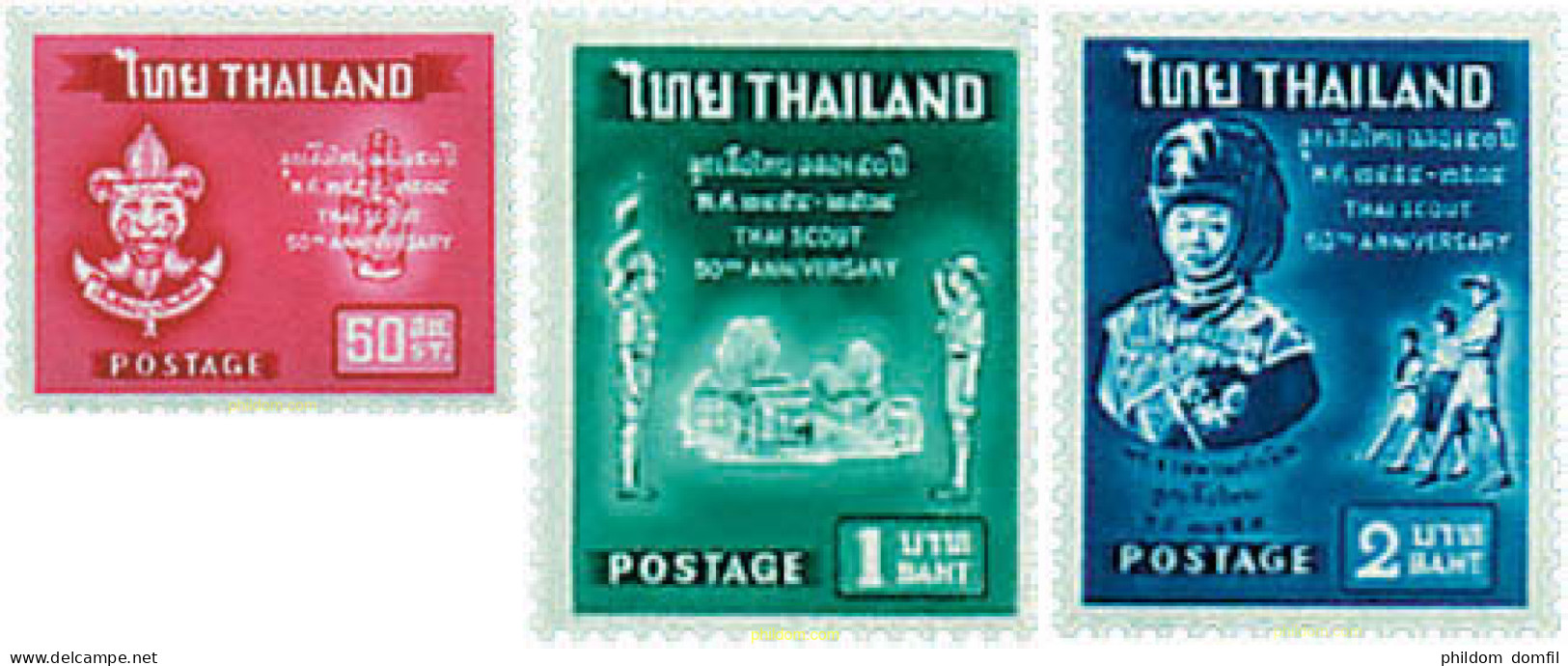 38825 MNH TAILANDIA 1961 50 ANIVERSARIO DEL ESCULTISMO NACIONAL - Thaïlande