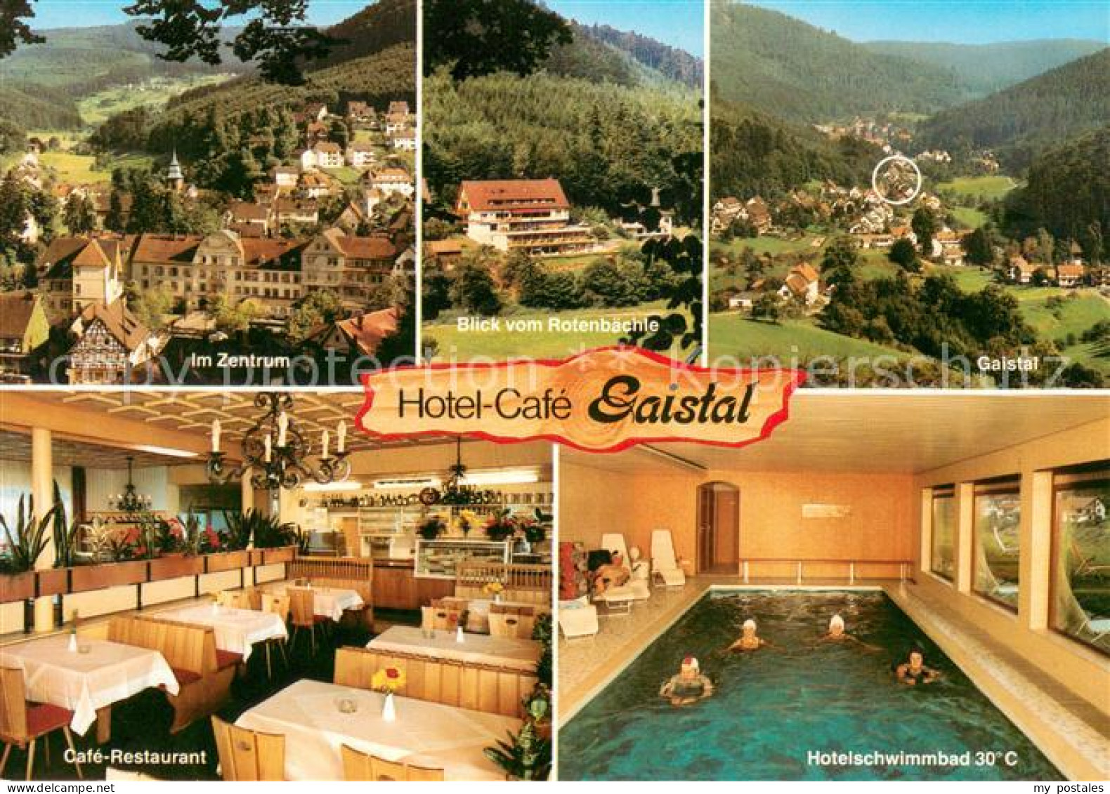 73634458 Bad Herrenalb Zentrum Hotel Cafe Gaistal Hallenbad Landschaftspanorama - Bad Herrenalb