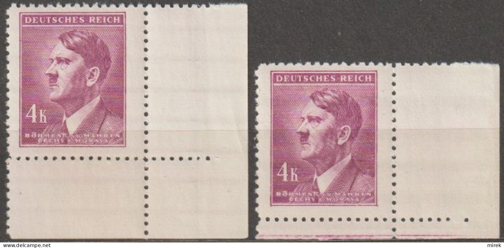 038/ Pof. 92, Brown Violet; Corner Stamps - Ungebraucht