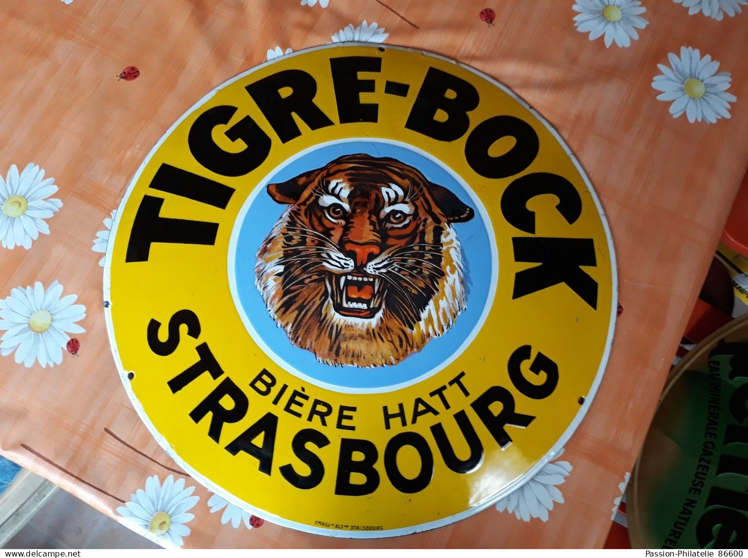 PLAQUE EMAILLEE TIGRE BOCK - Sonstige & Ohne Zuordnung