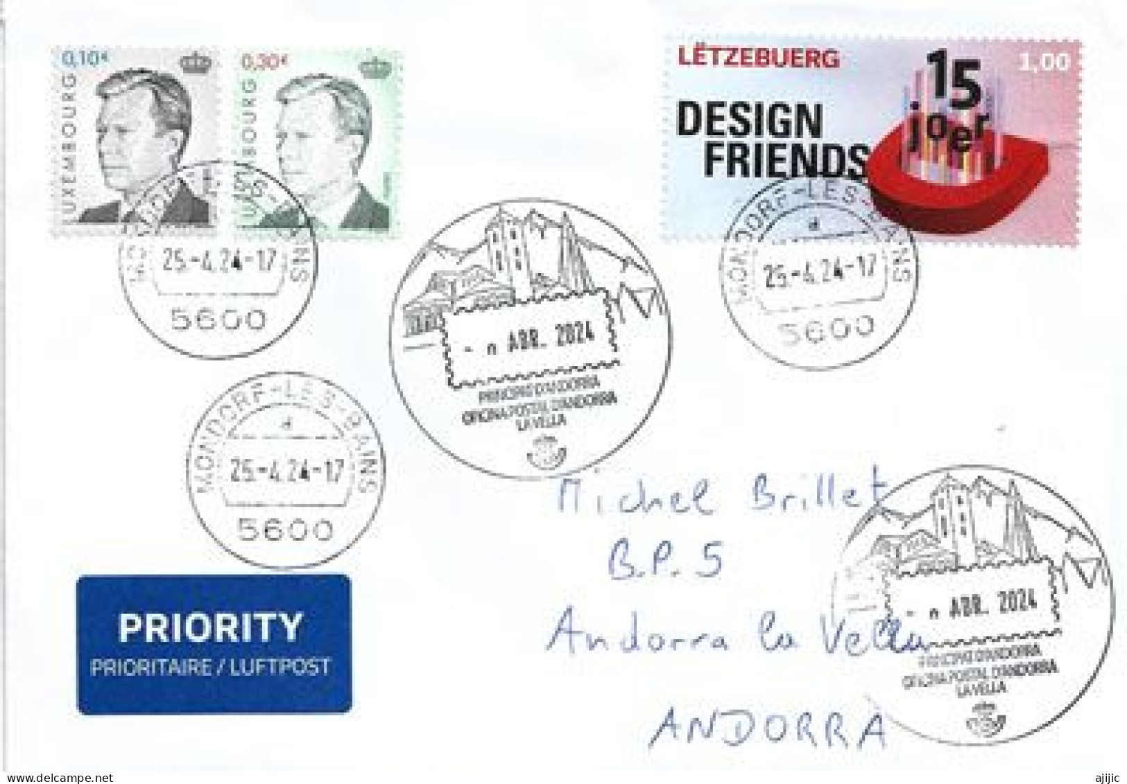 2024. "Design Friends" Association , Letter To Andorra, With Arrival Illustrated Postmark - Briefe U. Dokumente