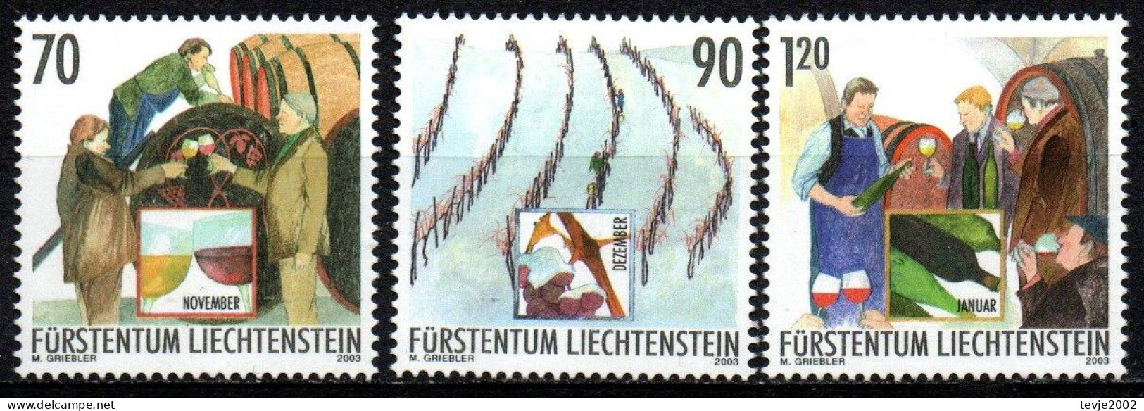 Liechtenstein 2003 - Mi.Nr. 1333 - 1335 - Postfrisch MNH - Weinbau Winzer Wine Growing Winemaker - Agricoltura