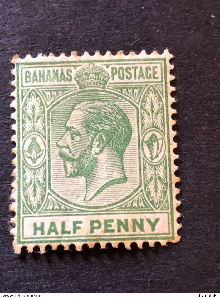 BAHAMAS  SG 81  ½d Green  MH* - 1859-1963 Colonia Británica